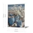 thumbnail image 5 of Bathroom Decor Wall Art Blue Beach Picture Ocean Theme Flower Canvas Print Modern Coastal Seascape Painting Framed Seaside Artwork Floral Daisy in Indian Vase for Home Sea Lake Bedroom 12x16inch, 5 of 5