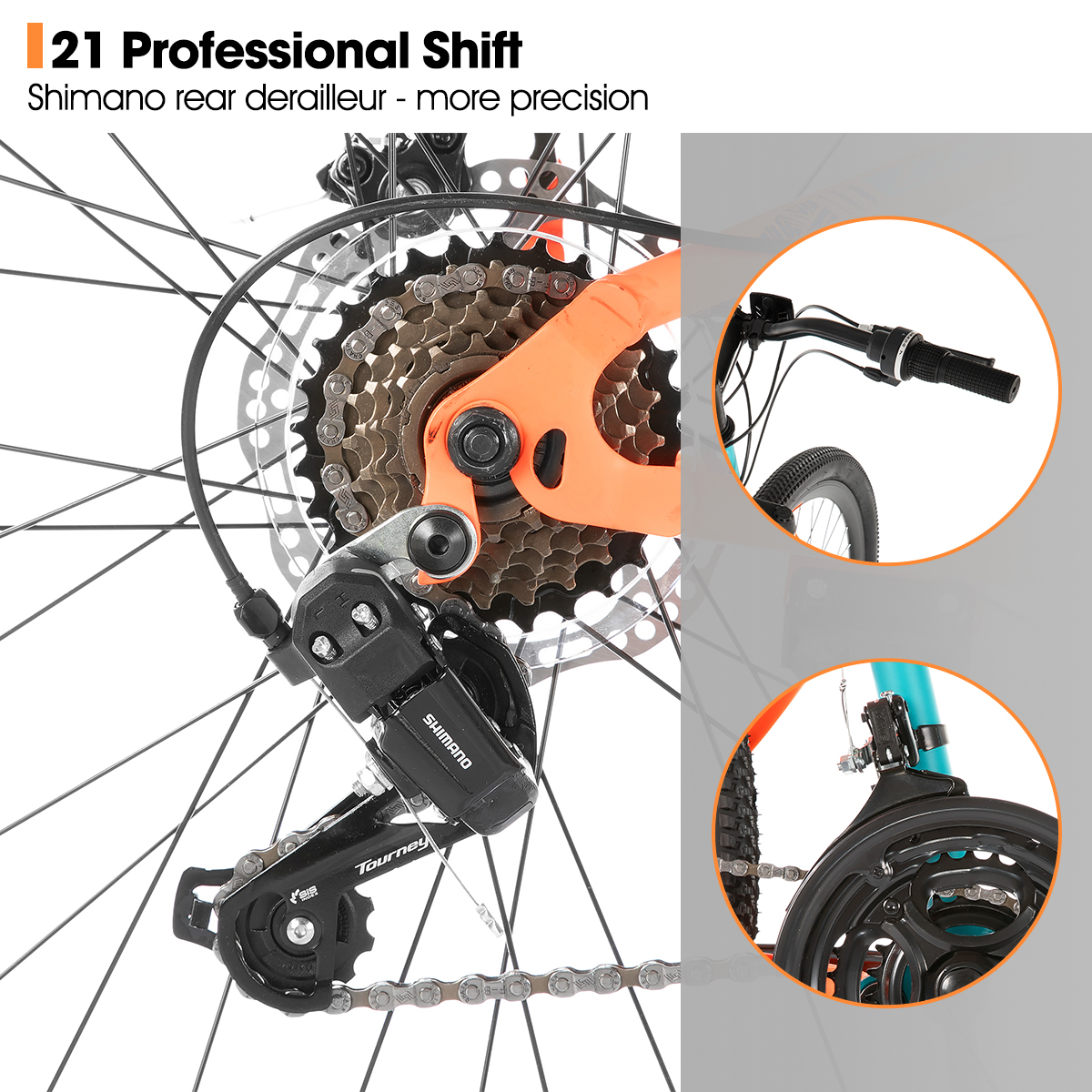 Hiland Full-Suspension Mountain Bike, Shimano 21 Speeds, 26 Inch Wheels, for Men Women MTB Bicycle Trail Bike, Blue