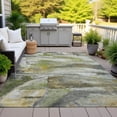 thumbnail image 4 of HomeRoots 629958 8 x 10 ft. Olive Green Gray & Ivory Abstract Washable Transitional Indoor & Outdoor Rectangle Area Rug, 4 of 9
