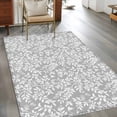 thumbnail image 2 of 3'x5' Rug for Living Room Bedroom, Grey Spring Floral Washable Area Rugs Non-Slip Carpet Mats, Farmhouse Flowers Elegant Pastoral Indoor Low Pile Area Rug Runner for Kitchen, Mudroom, 2 of 8