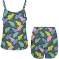thumbnail image 3 of HPINK-T Womens Cami Shorts Pajama Sets Cute Capybara Soft 2 Piece Pj Lounge Set Sleep Sleepwear, 3 of 10
