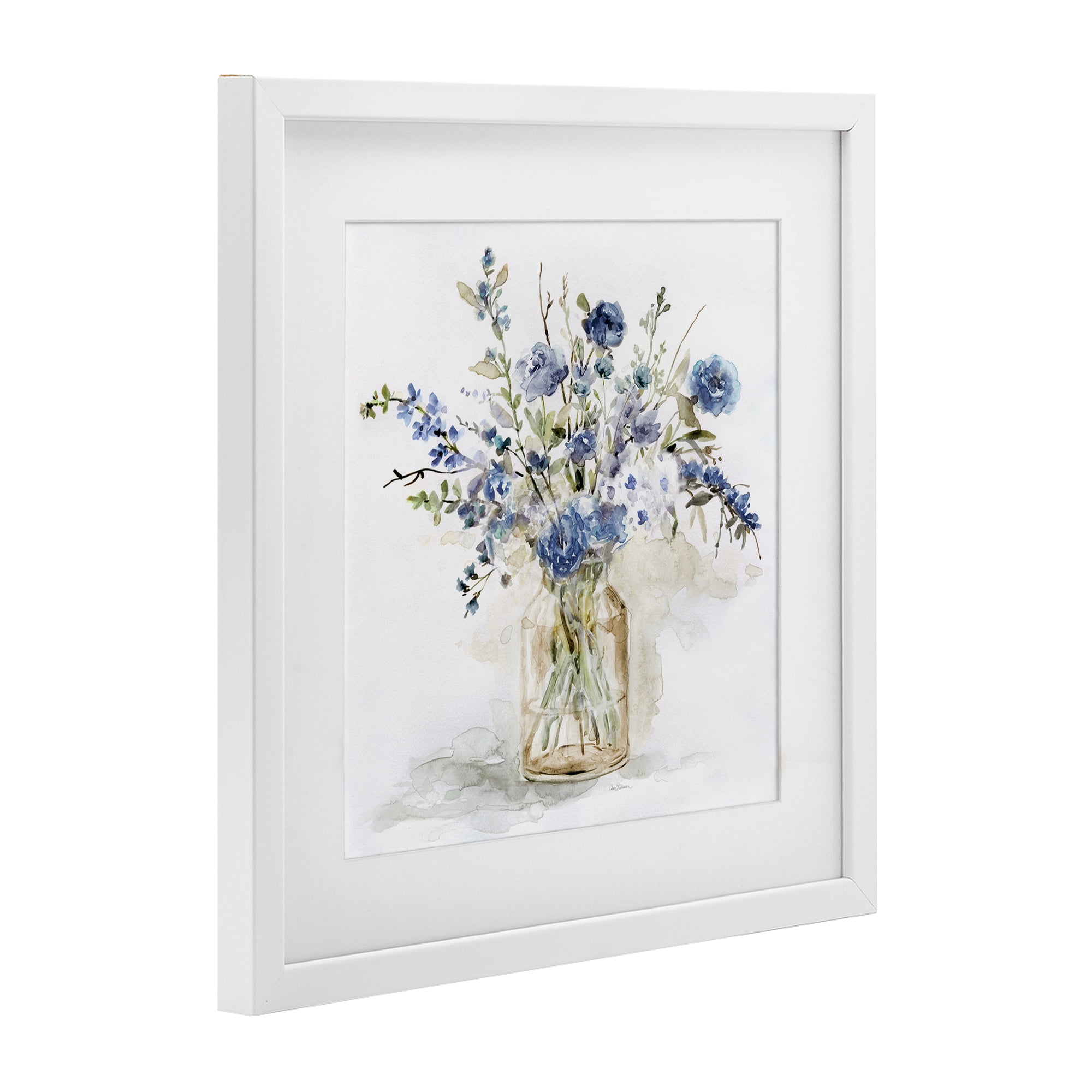 Stupell Industries Spring Floral Dollops White Framed Print Under Glass, design by Carol Robinson