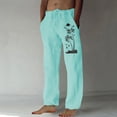 thumbnail image 1 of Pantalones largos para hombre, moda, estampados, casuales, cintura elástica con bolsillo, pantalones deportivos, pantalones de poliéster para hombre., 1 of 4