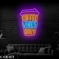 thumbnail image 2 of C-CRAFT Coffee Vibes Only Wall Art Led Light Neon Sign For Coffee Shop Decor, 2 of 4