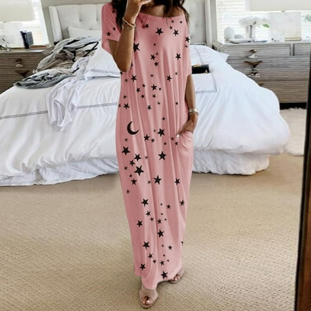 kpoplk Valentines Day Lingerie Women Silk Satin Nightgown Lace Chemise Lingerie Long Sleepdress for Ladies Sleepwear Slip Negligee(Pink)