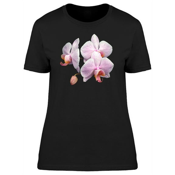 Three Realistic Pink Orchids T-Shirt Women -Image by Shutterstock, Female Small