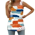 thumbnail image 1 of Cameland T-Shirt Ample Confortable Sans Manches à Encolure Carrée Imprimée pour Femmes, Blouse Décontractée, Hauts, 1 of 5