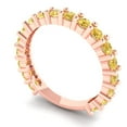 thumbnail image 2 of 1.44 ctw Wedding Band for Women - 14K Rose Gold Natural Citrine Stackable Eternity Ring, 2 of 6