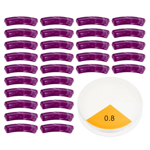 Unique Bargains 60Pack Acrylic Tube Beads for Bracelets Making with Elastic Thread Dark Purple