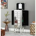 thumbnail image 2 of Posh Living Evangeline 6-Drawer Modern Glass & MDF Jewelry Armoire in Clear, 2 of 7