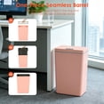 thumbnail image 6 of BestOffice 13 Gallon Automatic Plastic Trash Can with Lid, Touch Free with Motion Sensor for Indoor Use(Pink), 6 of 8