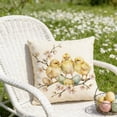 thumbnail image 5 of HuiXinOu Easter Decorative Pillow, Bunny and Chick Patterned Egg Print Cushion, Soft Comfortable Throw Pillow, Suitable for Sofa, Bedroom, Living Room Holiday Decoration, 5 of 6