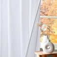 thumbnail image 6 of Bedding Craft White Cotton Tab Top Curtains – Semi Sheer Light Filtering Window Drapes, Machine Washable and Elegant Modern Design – Set of 2, 50"x63", 6 of 10