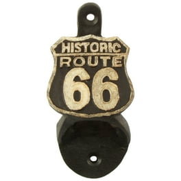 Metal US Route 66 Beer Soda Bottle Cap Opener Wall Mount Rustic Bar Pub Decor Metal US Route 66 Beer Soda Bottle Cap Opener Wall Mount Rustic Bar Pub Decor