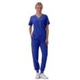 thumbnail image 5 of Minjewel Women's Round Neck Short Sleeve Scrubs for Women Set with Pockets, Lightweight & Professional Uniform for Nurses & Caregivers,Royal Blue M, 5 of 5