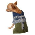 thumbnail image 1 of Holiday Time Green Fair Isle Cardigan Dog Sweater, 1 of 3