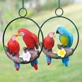 thumbnail image 6 of Resin Garden Statue Macaw Parrot Outdoor Figurine 7 Inch, Tree Hanging Decor with Iron Hook Waterproof Ornament for Patio Yard Lawn Decoration - red, 6 of 8