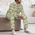 thumbnail image 7 of Honeii Twig Sloth Pattern Mens Pajamas Set,2pcs Men's Lounge Long Sleeve Sleep Shirt and Pajama Bottoms Sleepwear Set,Mens Pjs Sets-Large, 7 of 7