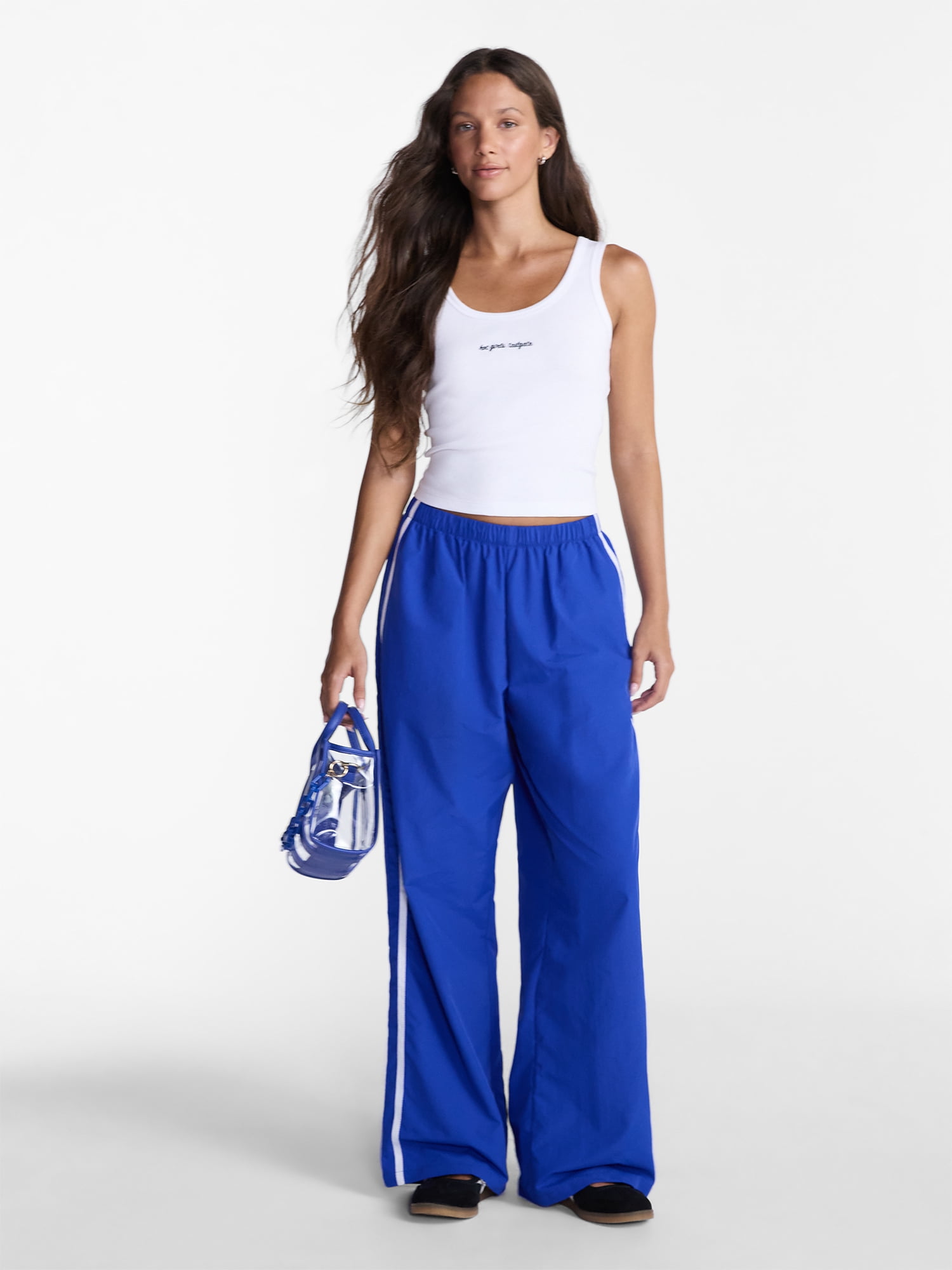 No Boundaries Nylon Game Day Track Pants, 30.5'' Inseam, Women's XXS-XXL