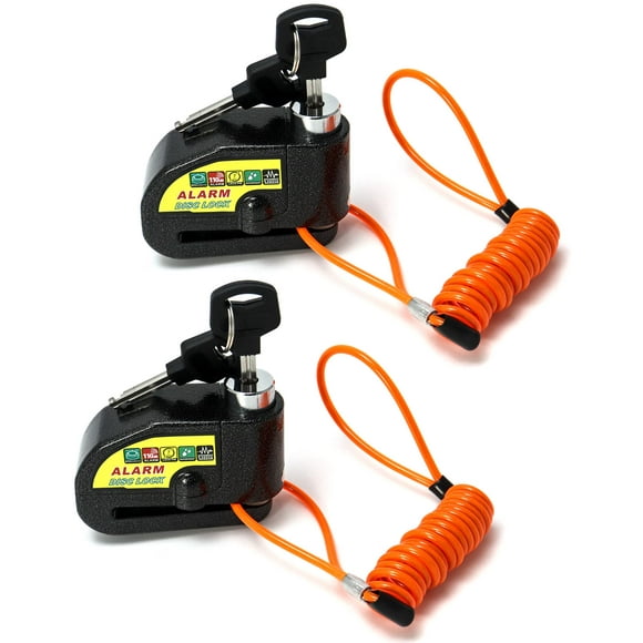 Candado de freno de disco para motocicleta QWORK, cable de alarma de 7 mm, 110 dB, 1,5 m