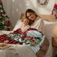 thumbnail image 4 of Christmas Flannel Blanket for Bed,Travel and Camping, Xmas Dwarfs Pine Tree Snowflakes Plaid Wood Grain Super Soft Cozy Blanket for All Seasons 40"x50", 4 of 9