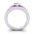 thumbnail image 4 of 2.00 Carat Pear Cut Pink Sapphire Gemstone & Natural Diamond Sparkle Three Stone Ring for Women Solid 14K White Gold Size 11.5 by Diamond-Capitals, 4 of 8