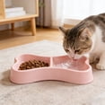 thumbnail image 2 of Bcylexb Bone-Shaped Dual-Use Pet Bowls for Cats and Dogs – Integrated Feeding and Watering with Anti-Fall Dog Bowls, Pink, 2 of 6