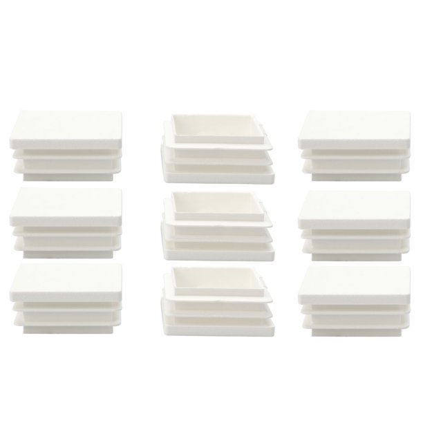 40 x 40mm Plastic Square Tube Inserts Ribbed Pipe Tubing End Cover Caps, for 1.46" to 1.54