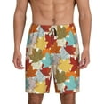 thumbnail image 1 of Fotbe Fall Maple Leaves Pantalones Cortos de Pijama para Hombre, Ropa de Dormir, Pantalones de Pijama Cortos para Hombre-3X-Large, 1 of 6