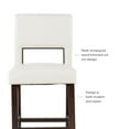 thumbnail image 4 of Linon Jevon 24" Indoor Wood Counter Stool, White Faux Leather, 4 of 12