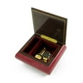 thumbnail image 2 of Radiant Red Wine Music Jewelry Box with a Floral Wood Inlay Design - Some Day My Prince Will Come (Snow White), 2 of 2