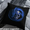 thumbnail image 2 of jejeloiu Gothic Skull Fabric (2 Yards),Blue Black Halloween Dragon,Sewing Decor, 2 of 6