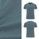 thumbnail image 3 of Ceisia Men's Solid Color Linen Blend T-shirt Short Sleeve Round Neck Loose Fit Casual Daily Tee Tops Dark Blue L Gifts, 3 of 7