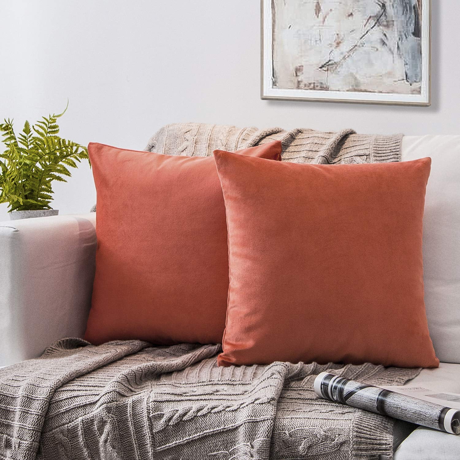 2 Pack 18 X 18 Inches Pillow Cushion Cover Candy Solid Color Throw 2-pack-18-x-18-inches-pillow-cushion-cover-candy-solid-color-throw