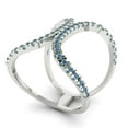 thumbnail image 2 of Statement Engagement Ring for Women - 0.5ct Blue Moissanite in 14K White Gold Promise Ring, 2 of 6