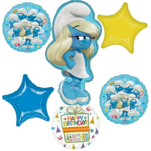 Anagram Birthday Party Supplies Smurfs Theme Balloon Bouquet Decorations