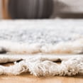thumbnail image 4 of SAFAVIEH Berber Fringe Apache Geometric Shag Area Rug, Gray/Cream, 5'3" x 7'6", 4 of 10