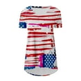 thumbnail image 4 of QLEICOM Womens 4th of July Tops Independence Day Popular American Flag Printed T-shirt V Neck Short Sleeve Summer Loose Fitting Tee Tops Blouses Red XXL, 4 of 4
