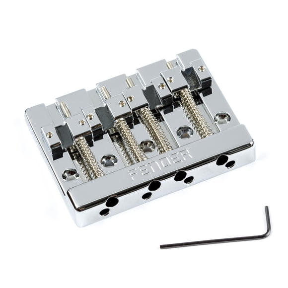 Fender 994407000 Himass 4-String Bass Bridge Assembly with Zinc Saddles, Chrome