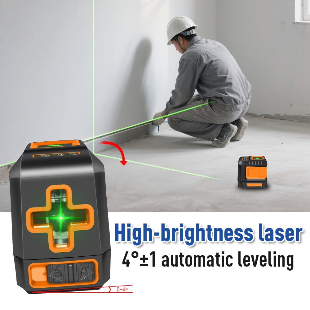 BOAYAL Laser Level 100ft/30m, Green Cross Line,  Self-Leveling, with 2 AA Battery Magnetic Bracket IP54 for Picture Hanging Tile Home DIY Construction