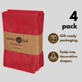 thumbnail image 4 of Native Fab Table Cloth Napkin Cotton 17"x17" Reusable Set of 4 - Red, 4 of 6