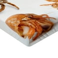 thumbnail image 2 of Ambesonne Sea Animals Fitted Sheet, Hermit Crabs Pattern, Full Size, Marigold and White, 2 of 3