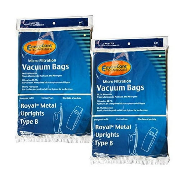 6 Compatible with Royal Upright Type B Vacuum Cleaner Allergy Bags, Top Full Vacuum Cleaners, RO