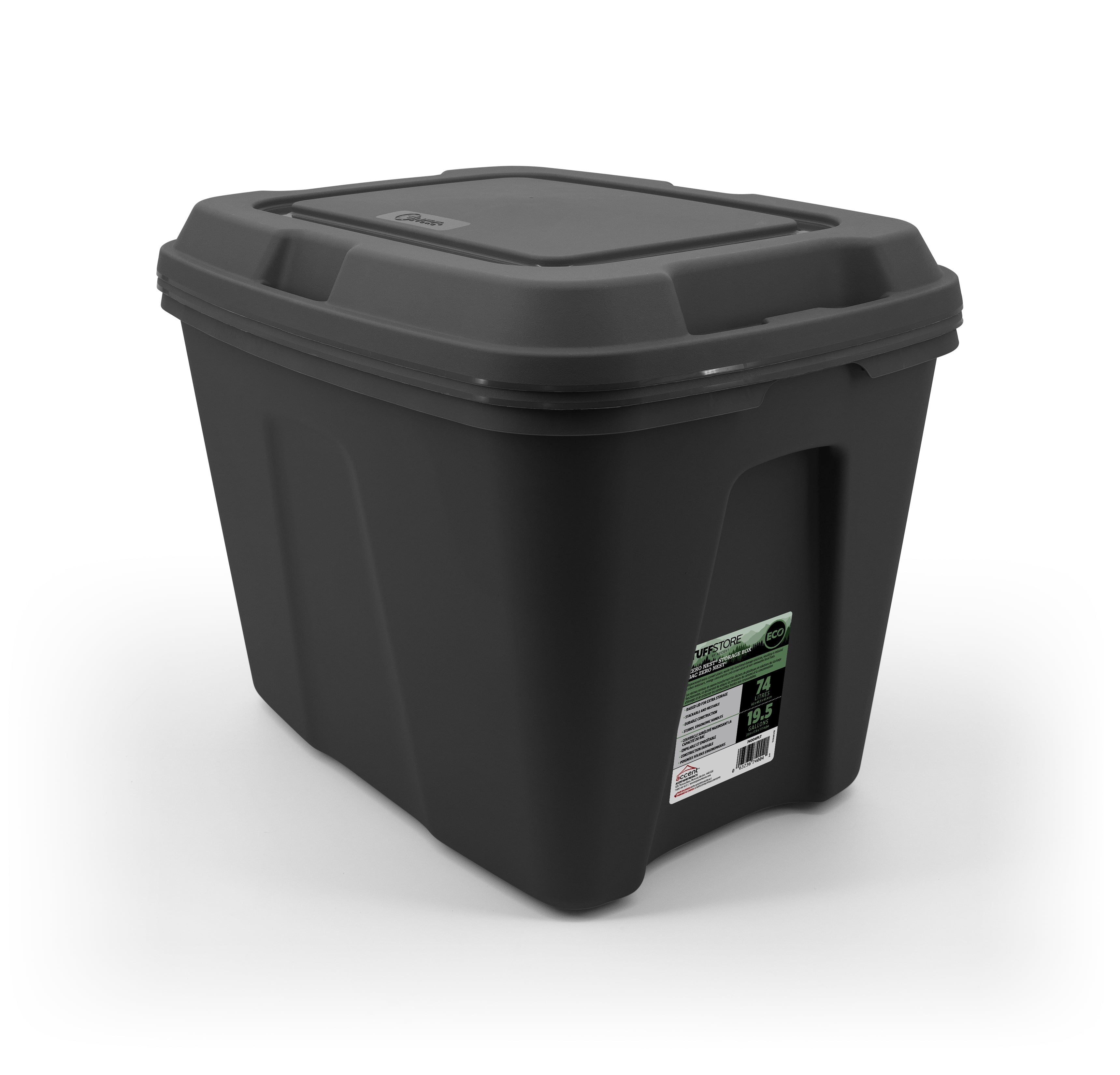 Tuff StoreTM 74L (19.5 gal.), ZeroNestTM Series - Obsidian