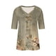 thumbnail image 4 of Fiudx Ropa de Mujer Camiseta de Manga Corta con Cuello En V Estampada Informal a La Moda para Mujer Yop, 4 of 5