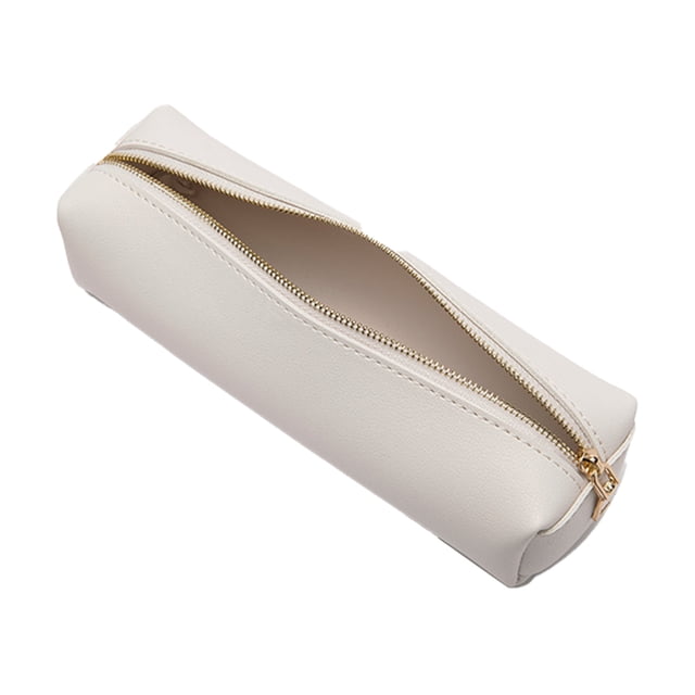 Billuyoard Bolsa para brochas de maquillaje con cremallera, bolígrafo de Color sólido, multifunción, para viajes, negocios, bolsa de cuero PU, papelería Almacenamiento y organización del hogar Billuyoard HA078743-00