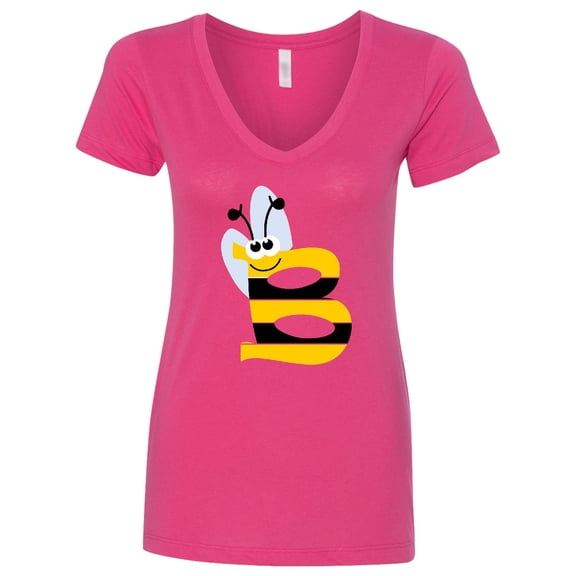 Inktastic Cute Bee Initial B Women's V-Neck T-Shirt