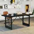 thumbnail image 4 of HSH Black Computer Desk, 55"Modern Office PC Writing Desk, Metal Computer Study Work Table for Home Office Bedroom, Industrial Executive Student Simple Workstation Desks with Storage, 55 In,Black Oak, 4 of 9