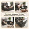 thumbnail image 2 of 110" Chenille Modular Sectional Sofa, 4 pcs Upholstered Cloud Couch with Movable Ottoman & 5 Pillows, Deep Seat L Shaped Sectional Couch, No Assembly Required, 2 of 10