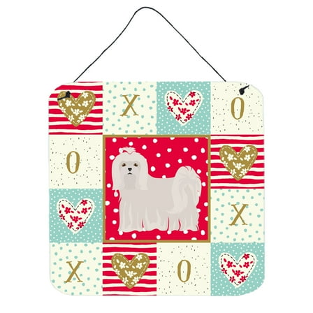 Maltese Love Wall or Door Hanging Prints Red